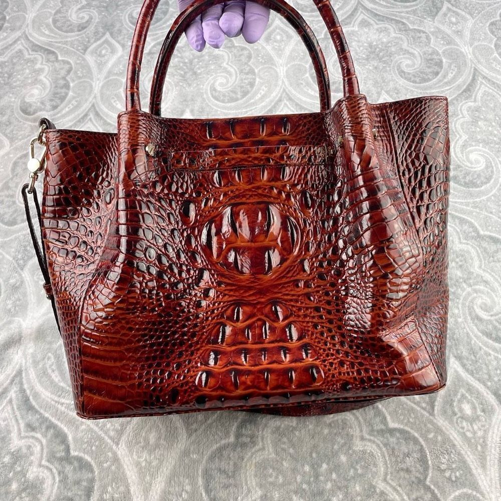 BRAHMIN Mallory Melbourne Embossed Leather Satchel - Picture 3 of 10